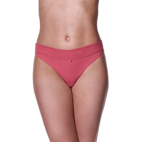 Baziani - Calzón Bikini Algodón Lycra Acanalado 20579 Palo Rosa S