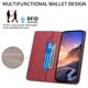 thumbnail image 2 of Funda tipo cartera con bloqueo RFID para Xiaomi Redmi 14C 4G Con tapa abatible, portatarjetas, cierre magnético, TPU y soporte Rojo, 2 of 6