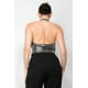 thumbnail image 5 of Blusa De Fiesta Sin Mangas Con Lentejuelas Y Cuello Halter Cruzado Color Negro plateado (para Mujer), 5 of 5