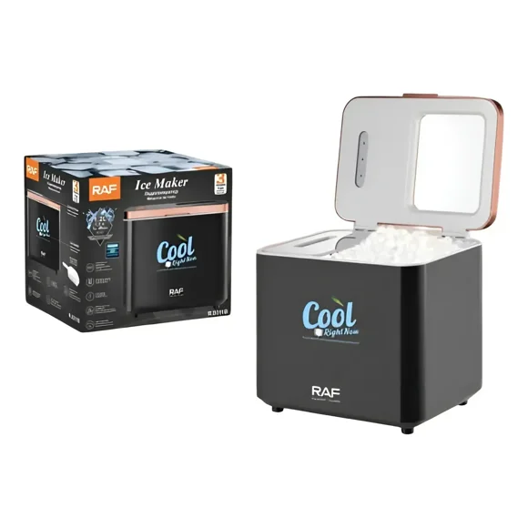 Máquina Fabrica Hielo Doméstica Eléctrica 150w Raf R.0311b Negro