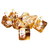 Magideal - 7 Piezas Juego Dados Poliedros Transparentes Ornamentales Inclusiones Hermosas Borde Afilado Resina Ligera Artesanal Adecuado Para Juegos De Mesa Rol Y Accesorios