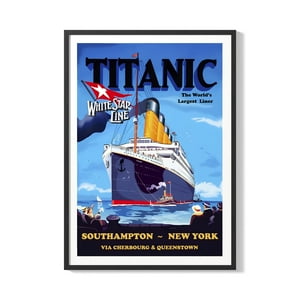 Creango - Cuadro Poster Enmarcado Titanic James Cameron Diseño 3 Decorativo