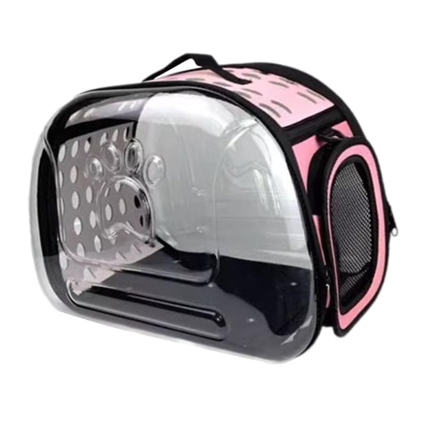 Jaula transportadora para perros y gatos, bolsa de transporte portátil y transpirable para perros pequeños, bolsa para mascotas para cachorros, perros rosa