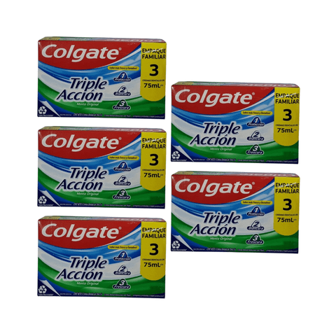 Pasta Dental Colgate Triple Acción 75 Ml Pack Ahorro 15 Unidades