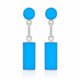thumbnail image 1 of Aros Turquesa Rectangular Plata 950 Tornillo Mariposa Colgantes Mujer Elegantes Piedra azul., 1 of 3