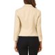 thumbnail image 3 of INSPIRE CHIC Blazer de Mujer para Regreso a Clases, Chaqueta de Traje Recortada de Verano para el Trabajo, Beige-Sólido L, 3 of 7