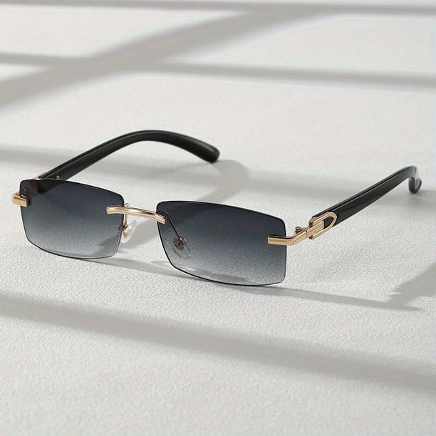 Gradient Rimless Sunglasses for Men and Women - UV400 Sun Shades for Summer Beach Vacations and Travel
