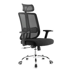 Klik Muebles - Silla De Oficina Mesh Negra Ejecutiva Con Apoyabrazos Y Cabeza