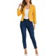thumbnail image 2 of Blazer Abierto de Regreso a Clases para Mujeres INSPIRE CHIC Chaqueta de Traje Corto de Verano para el Trabajo Amarillo Oscuro-Sólido XL, 2 of 6