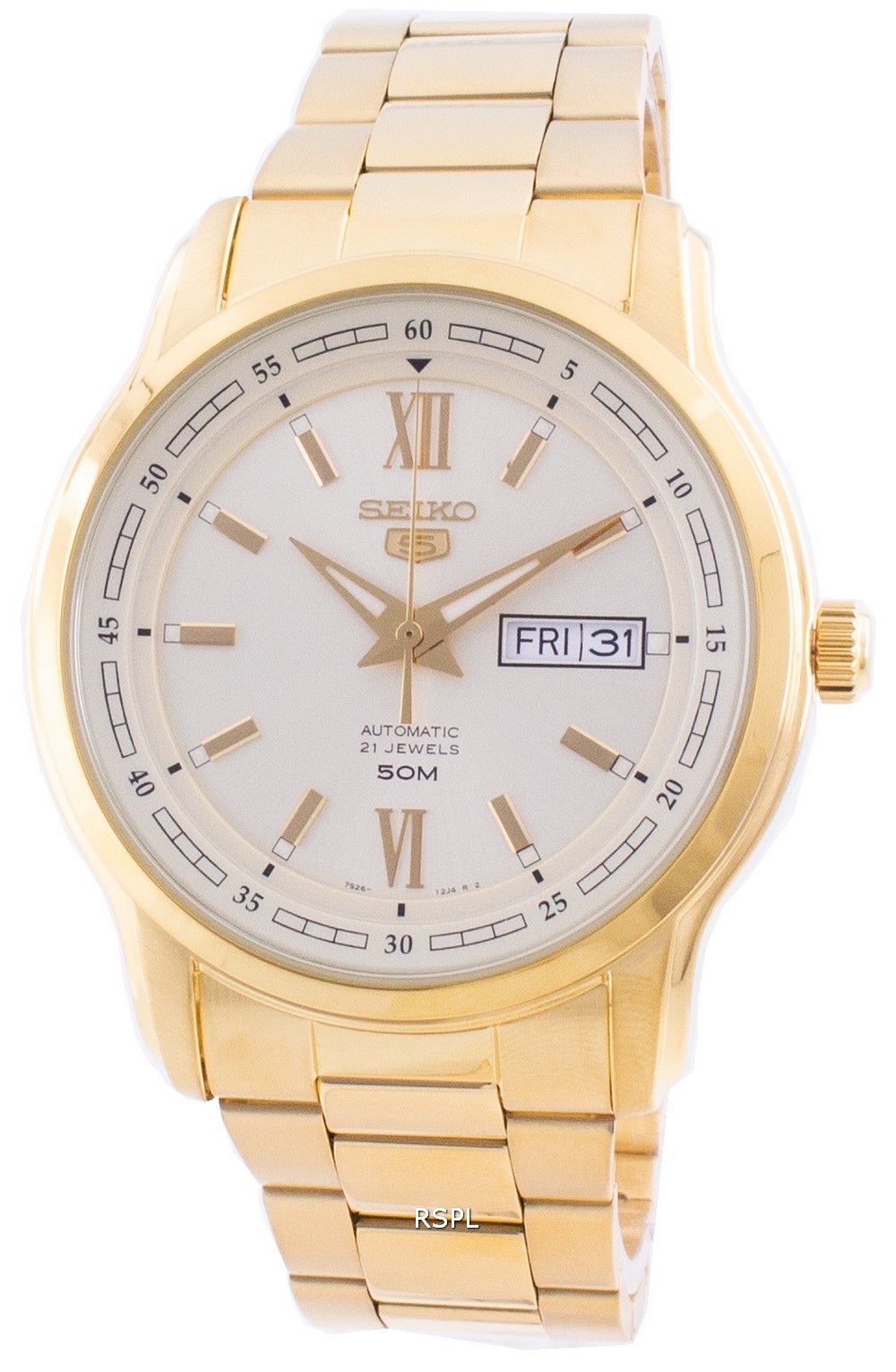 Seiko - Reloj 5 Automatic Gold Tone Dial Snkp20 Snkp20K1 Snkp20K Mens