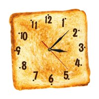 Bothyi - Reloj De Pared De Pan Tostado, Arte De Pared Silencioso Gourmet Para Comedor, Cocina