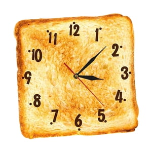 Bothyi - Reloj De Pared De Pan Tostado, Arte De Pared Silencioso Gourmet Para Comedor, Cocina