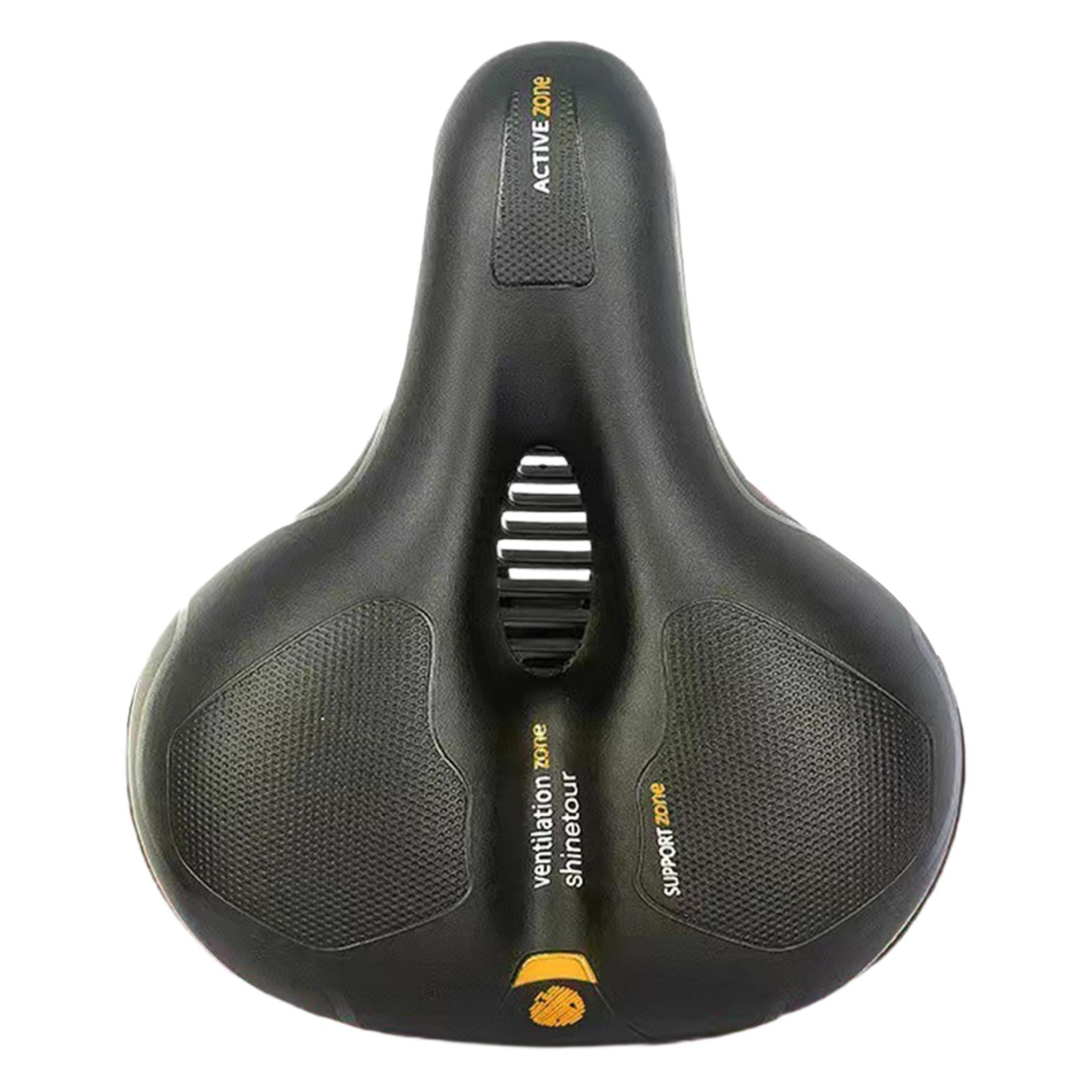 Ioensy - Sillín De Bicicleta Con Absorción De Impactos, Sillín Ancho, Cómodo, Impermeable, Color Amarillo