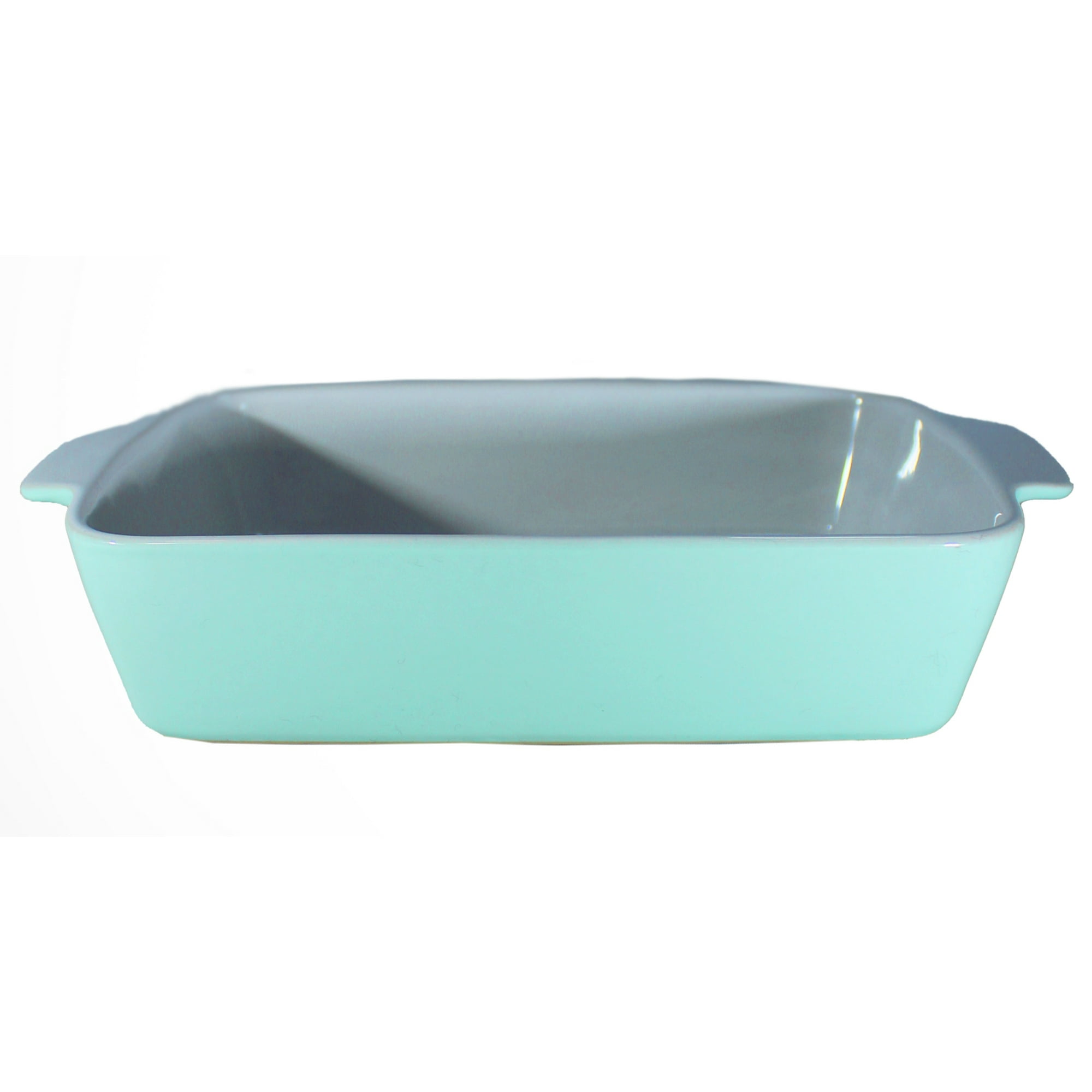 Genérico - Fuente De Cerámica P/horno Tipo Gres - Rectangular 32x20 Blanco/verde P1392