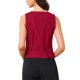 thumbnail image 3 of INSPIRE CHIC Chaleco de Mujer sin Mangas con Botones, Escote en V, Corto, Color Rojo Intenso, Talla S, 3 of 6