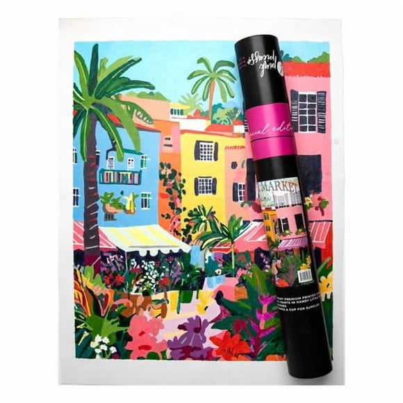 Kit de pintura por números Pink Picasso Flower Market Miami 40x50 cm