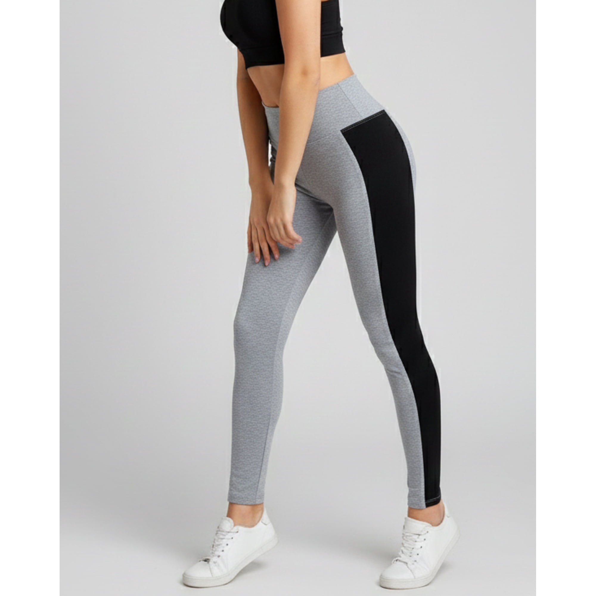 Flix Spa - Calza Mujer Algodón Nacional Tiro Alto Con Franja Lateral Alta Calidad