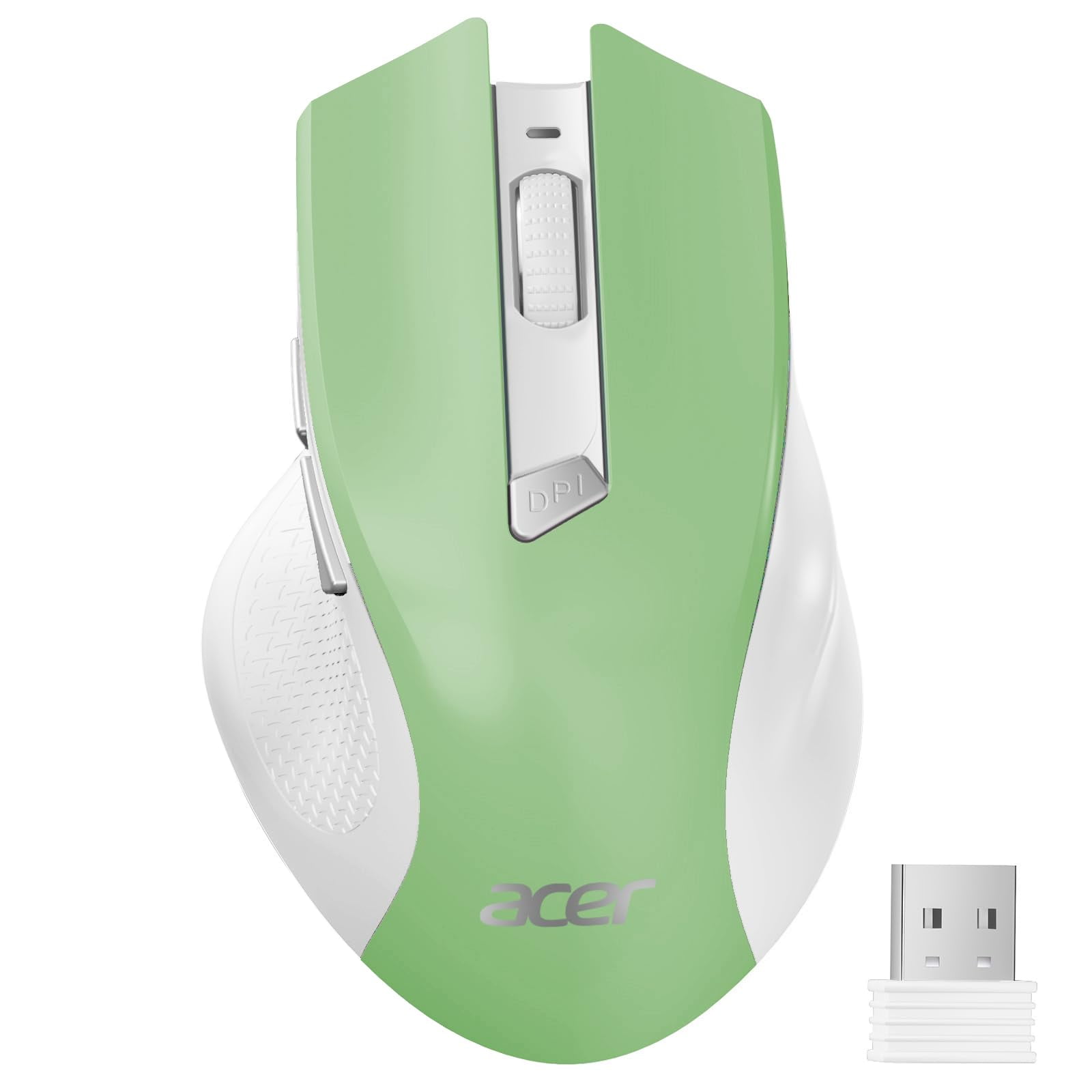 Mouse Inalámbrico Acer 2.4ghz Usb 1600 Dpi 6 Botones Verde