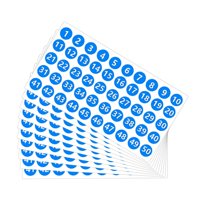 Bothyi - Pegatinas De Inventario De Números, Etiquetas Redondas Para Cartas, Bolsas De Venta, Contenedores De Alimentos, Color Azul