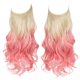 thumbnail image 1 of Xiao Hua Extensión de Cabello con Alambre de Línea de Pesca invisible, Fibra Sintética Larga Ondulada Rizada, Extensión de Cabello Estilo Diadema Ajustable, 16 inch Rosa Degradado, 1 Pieza, 1 of 4