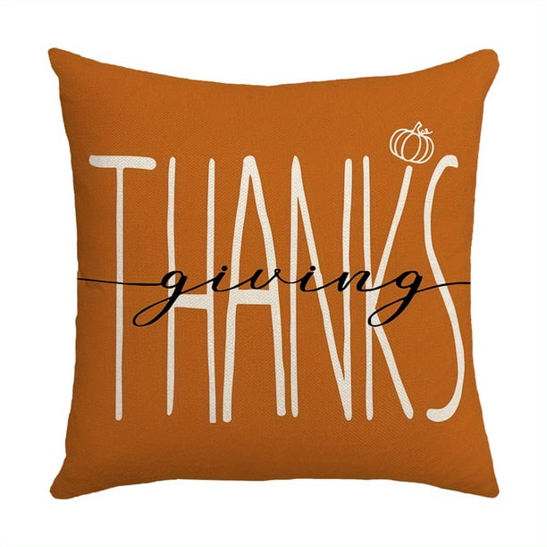 1pc, Fall Decorative Throw Pillowcase 17.7 X 17.7 Inch, Thanksgiving Pumpkin Spice Leaf Autumn Decoration Outdoor Farmhouse Plaid Pillowcase For Home Sofa