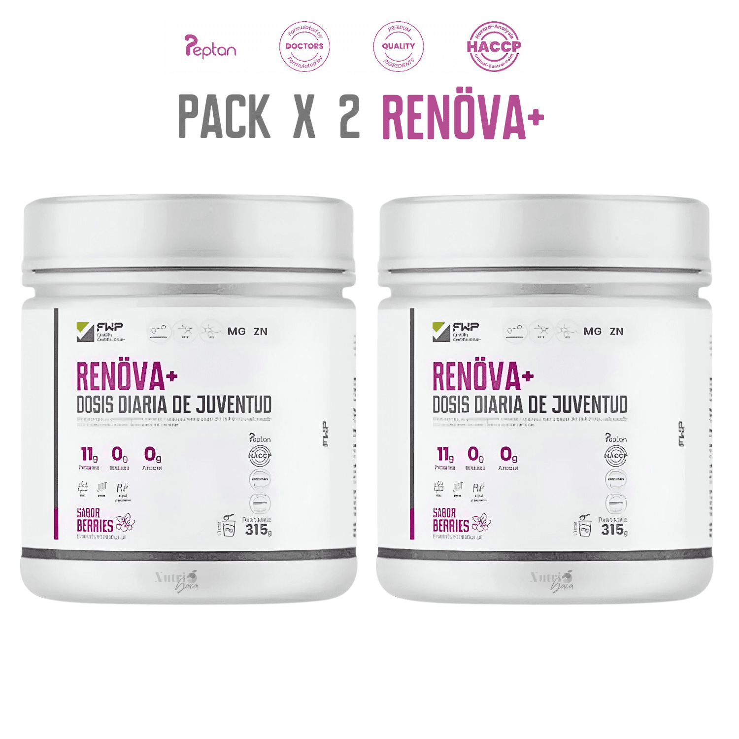 Fwp - Pack 2u Renöva+ Colágeno Hidrolizado Con Biopéptidos Activos
