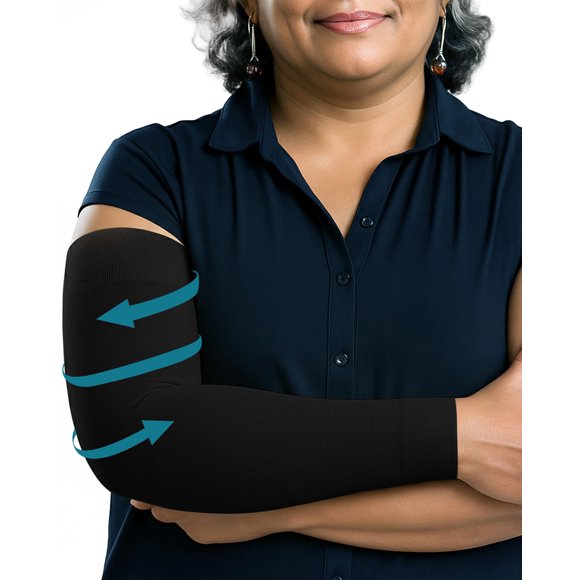 Mangas de compresión para brazo KEMFORD 15-20 mmHg con agarre de silicona – 1 par