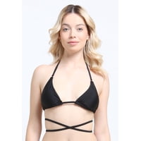 Samia - Bikini Triangulo Amarras Negro 14