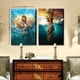 thumbnail image 3 of 2pcs Jesus Wall Art The Hand Of God Jesus Reaching Into Water Christ Religion Canvas Wall Decor Blue Ocean Bible Pictures Posters Prints Paintings For Living Room Bedroom Church Decor No Frame, 3 of 4