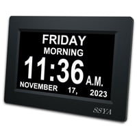 Reloj Calendario Ssya De 7 Pulgadas Con 12 Opciones De Alarma Y Regulable Automáticamente