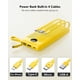 thumbnail image 2 of Batería externa VRURC de 10000 mAh con cables USB-C integrados, color amarillo, 2 of 8