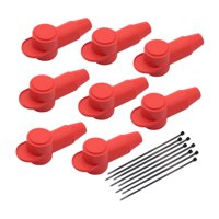 Ioensy - 8 Piezas De Cubiertas De Terminales De Silicona Genéricas Universales Para Automóviles, Barcos, Vehículos Todo Terreno, Color Rojo