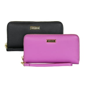 Kenneth Cole - Pack 2 Billeteras De Mujer Jaeda Negro Y Rosado
