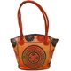 thumbnail image 1 of Bandolera de piel con diseño de círculos de Crafts of India, 1 of 7