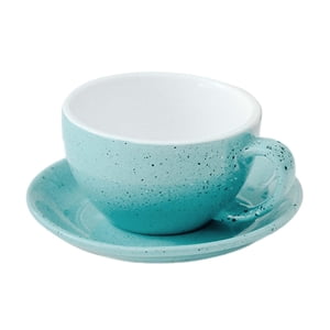 Bothyi - Taza De Café De Cerámica De 300 Ml Con Platillo Para Café Capuchino Azul