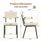 thumbnail image 1 of Dining Chairs Set of 4, Huggable Upholstered Dining Chairs with Premium Leather, Table-Hangable Armrests, Metal Legs with Spray Coating Finish (Off-White, Set of 4), 1 of 3