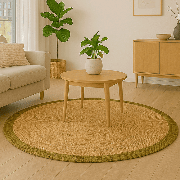 Alfombra Redonda Yute 150x150 Cm Nav Bk 040