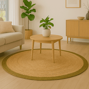 Bazhars - Alfombra Redonda Yute 150X150 Cm Nav Bk 040