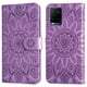 thumbnail image 1 of Funda tipo cartera FOXDOCK para Vivo Y33s 4G , diseño girasol en relieve, cuero PU, cierre magnético, soporte y tarjetero, 1 of 5