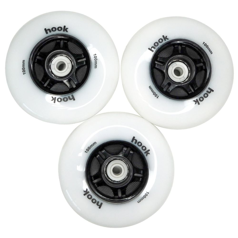 Ruedas Hook En Línea 110mm Blancas Con Luz