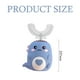 thumbnail image 4 of Cepillo de dientes eléctrico en forma de U para niños con dibujos animados, limpieza de 360 grados, automático, resistente al agua IPX7 (6-12 años), 4 of 6