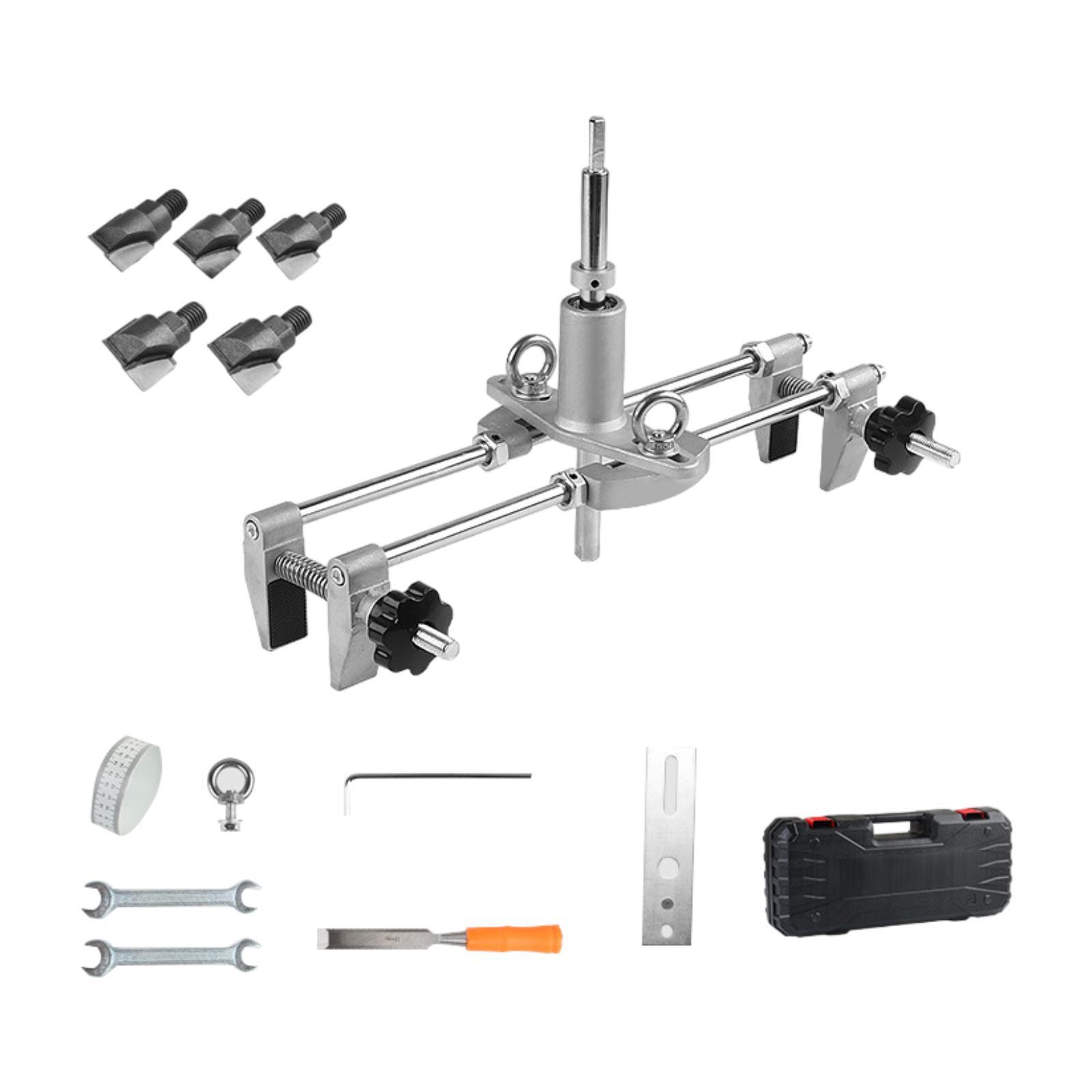 Magideal - Abridor De Agujeros Para Cerradura De Puerta, Herramienta De Plantilla Práctica Para Carpintería, Puertas De Madera, Muebles Con 5 Cabezales Con 5 Cabezas