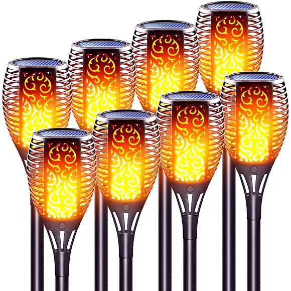 Antorcha Solar LazyBuddy Pack de 8 con Llama Parpadeante IP65