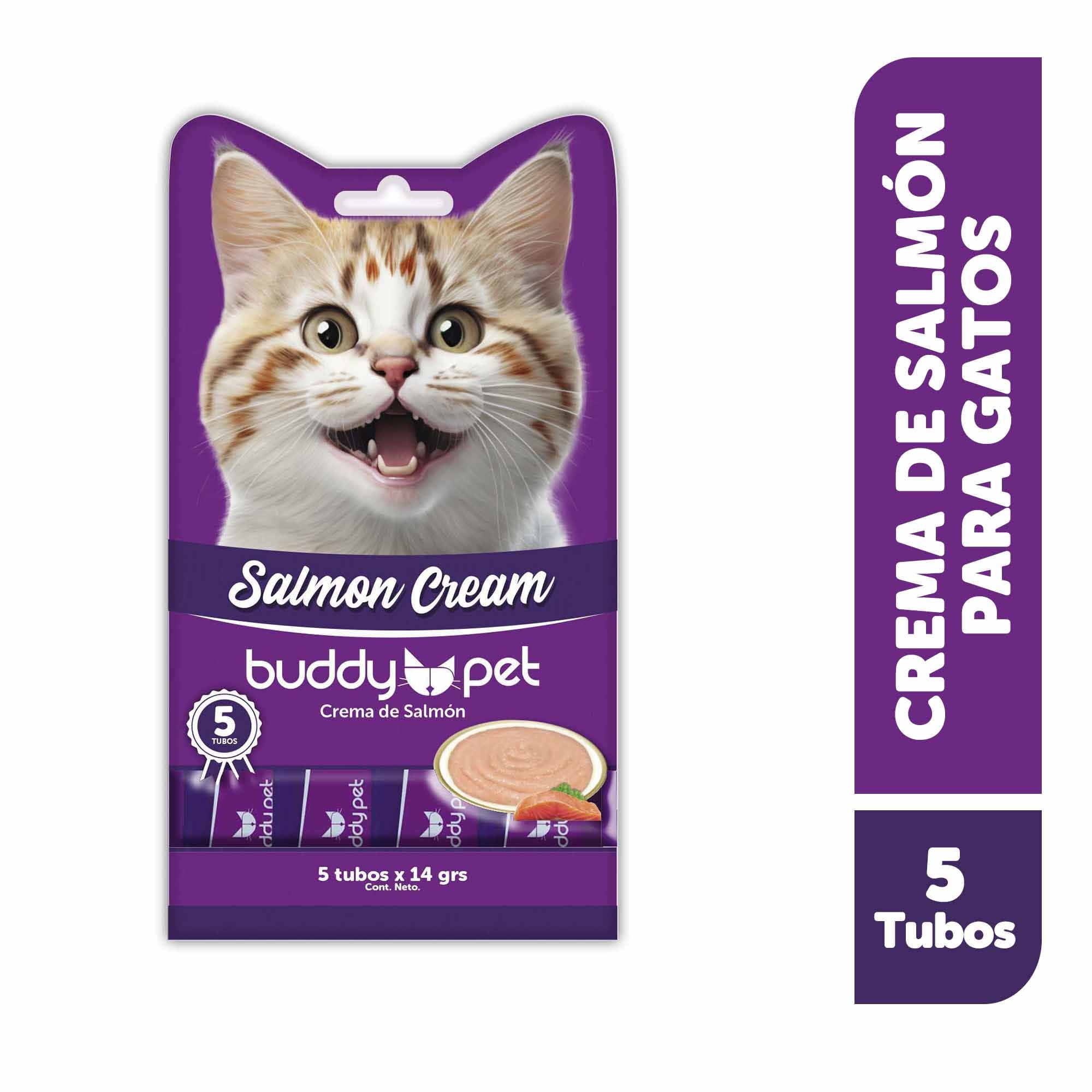 Puré Cremoso Gato Adulto Sabor Salmón Sachet 70 g Buddy Pet