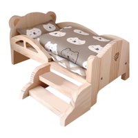 Magideal - Muñeca De Madera En Miniatura Para Niñas, Muebles De Madera, Juguete De Desarrollo Bonito, Simulación Para Decoración Para Casa De Muñecas, Regalo De Juego De Cama De Oso