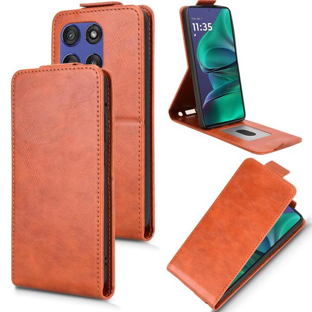Funda tipo folio para Motorola Edge 60 Stylus con soporte magnético y protección para la cámara Marrón