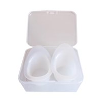 Magideal - 2 Piezas Vasos De Silicona Para Lavado De Ojos Taza Medidora Suave Con Contenedor De Almacenamiento Vasos De Limpieza De Enjuague De Ojos Portátiles P