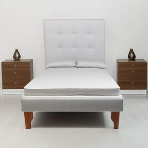 Diseños Valestrini - Cama Plaza Y Media Lino Gris Sin Colchón