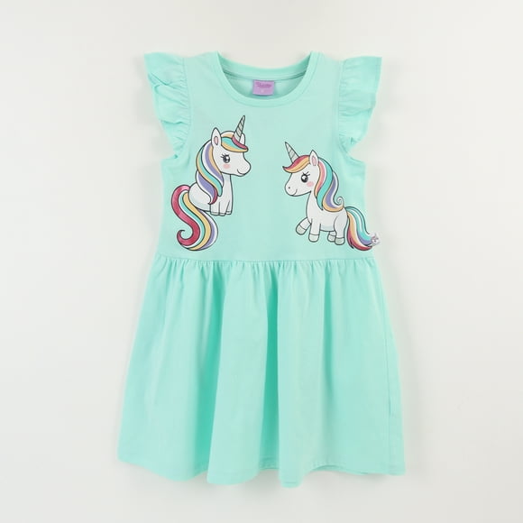 Vestido Niña Verde Unicornio