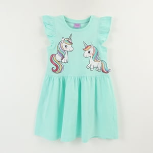 Vestido Niña Verde Unicornio
